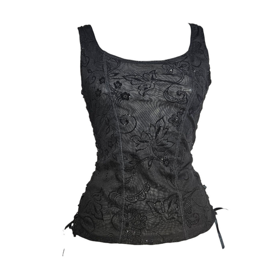 Voile top with lacing