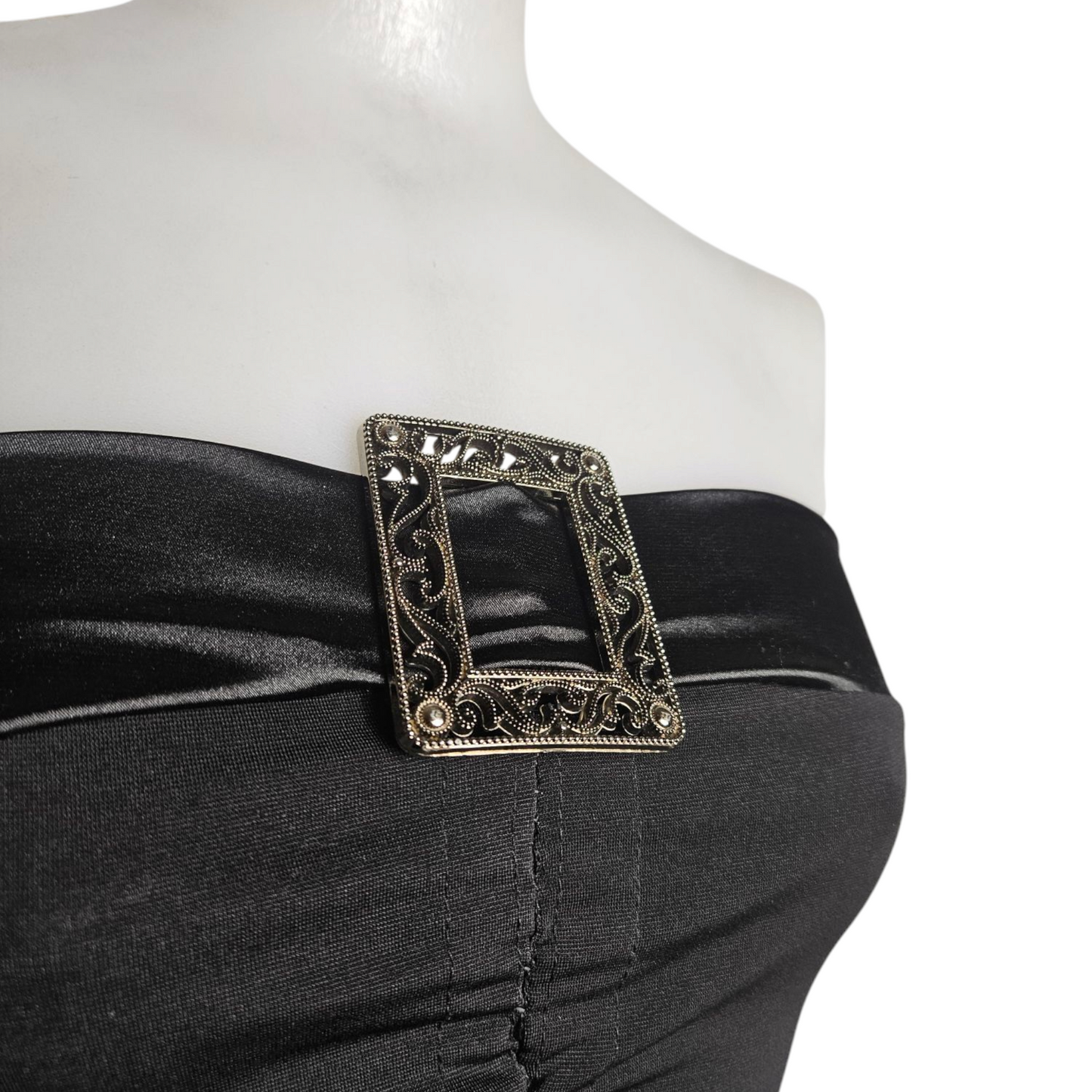 Strapless top with buckle details