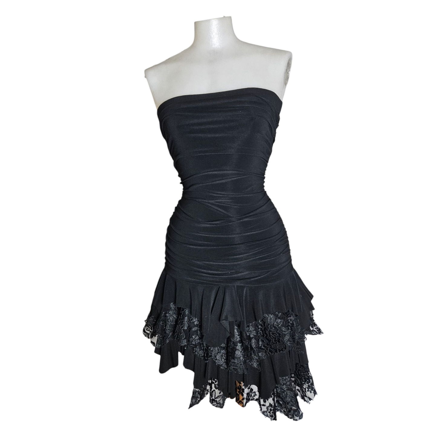 Strapless dress with lace detail