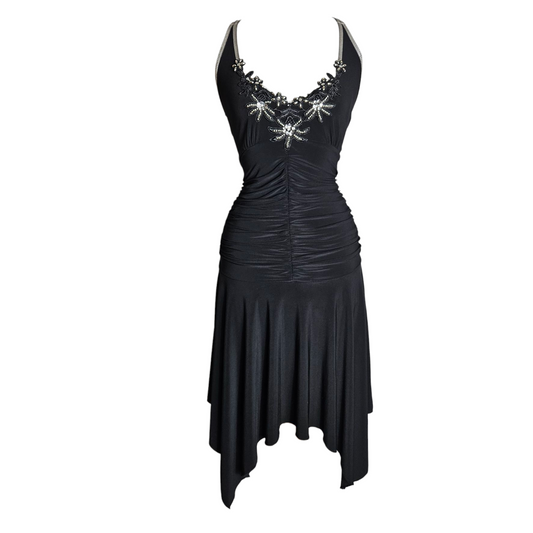 Embroidered backless dress