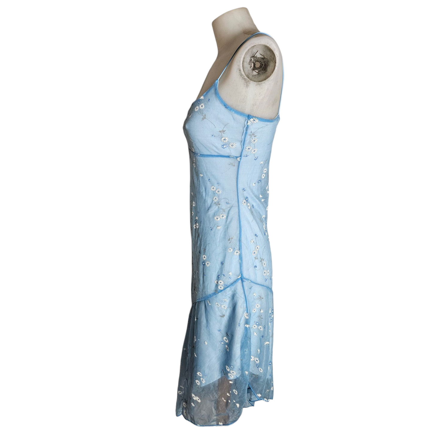 Asymmetrical blue voile dress