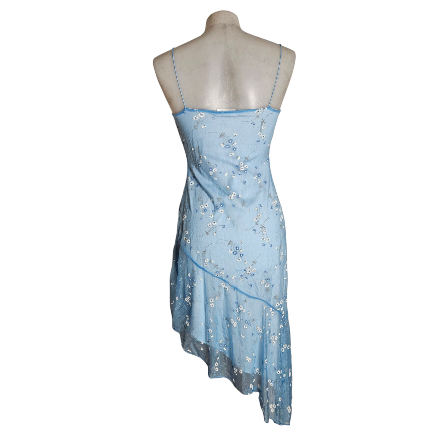 Asymmetrical blue voile dress