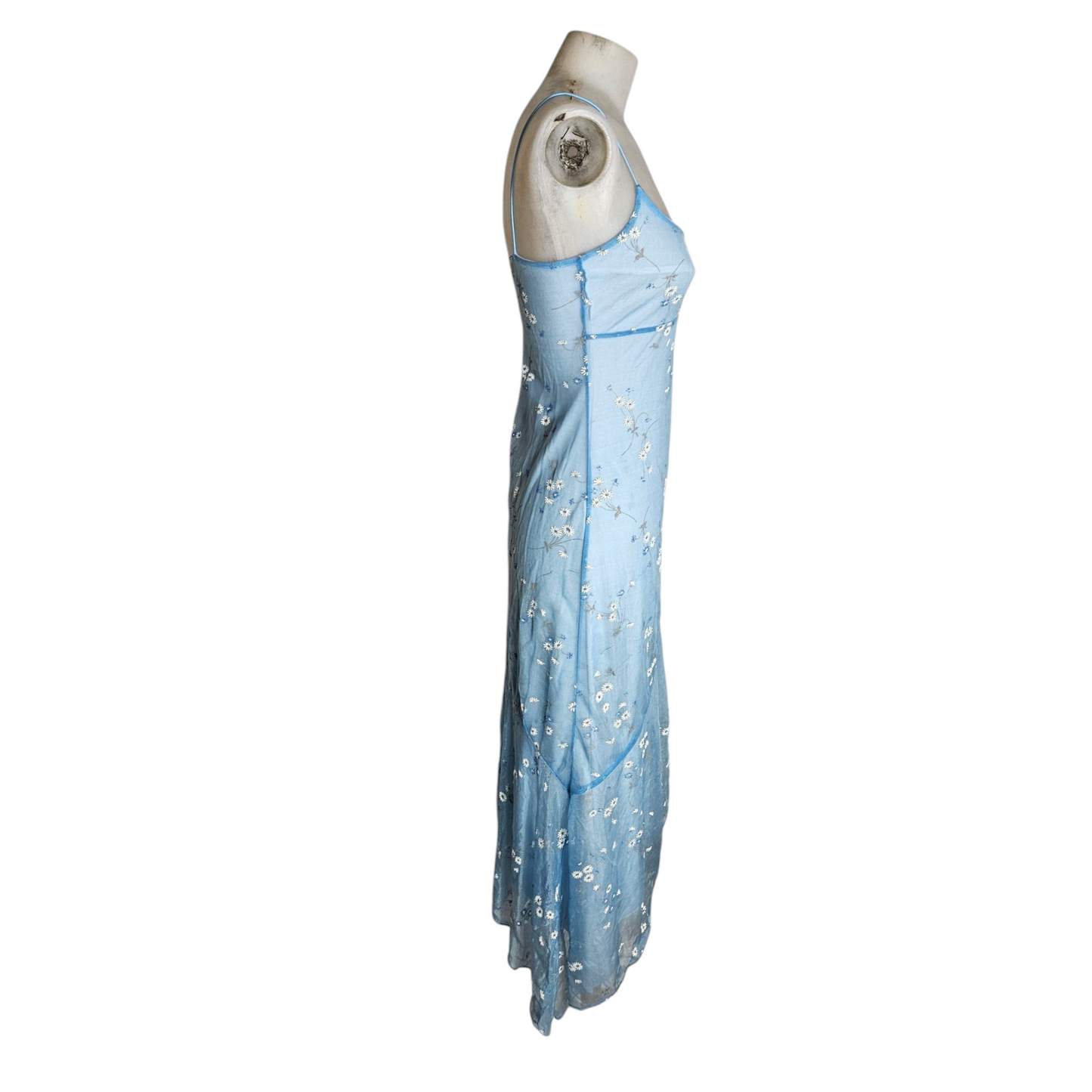 Asymmetrical blue voile dress