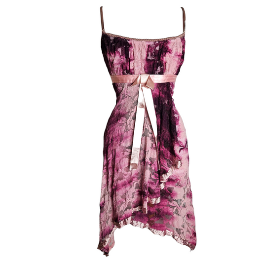 Pink and purple tie-dye lace dress