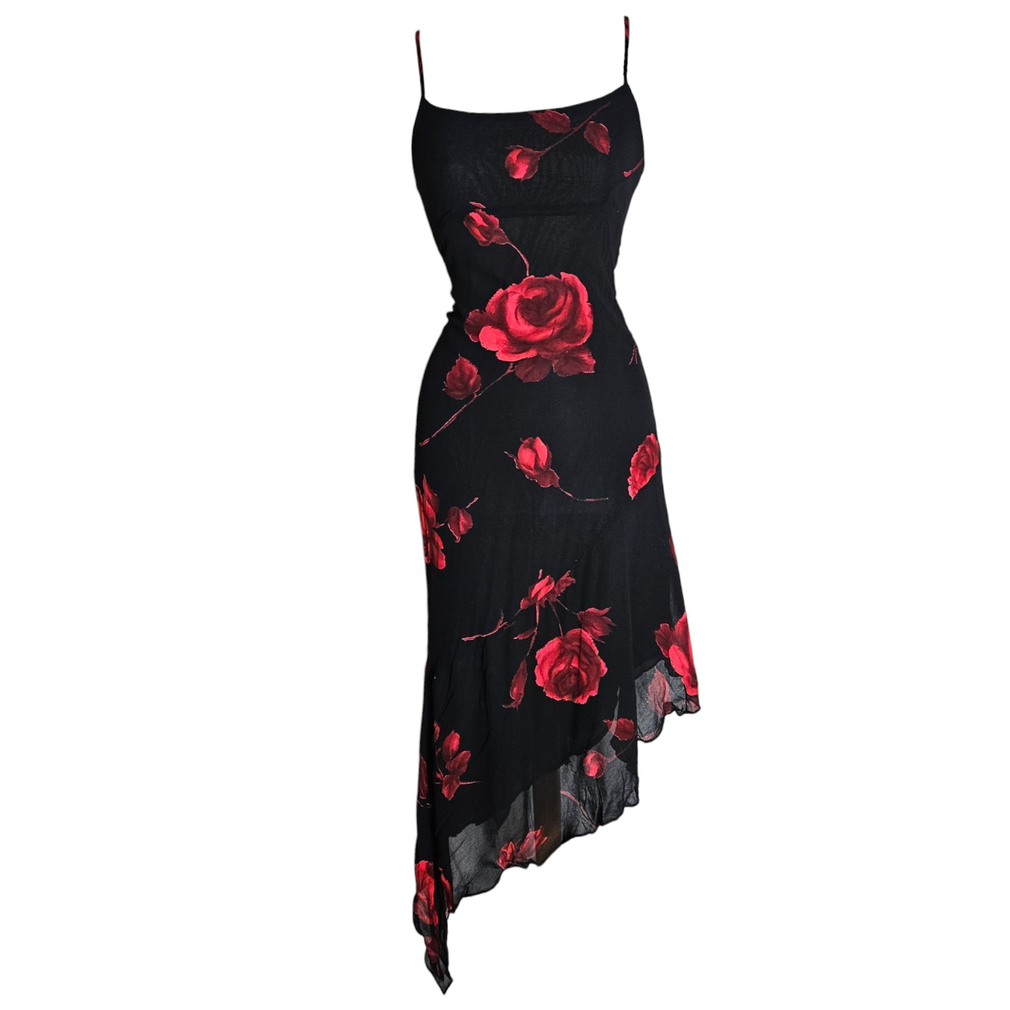 Asymmetrical floral pattern dress