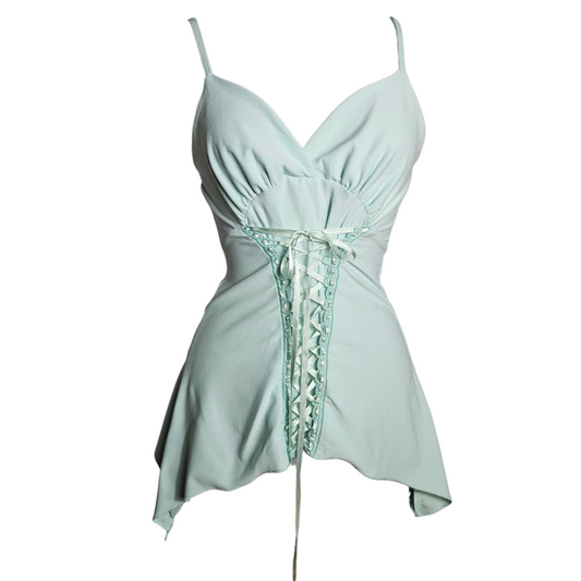 Asymmetrical top with lacing