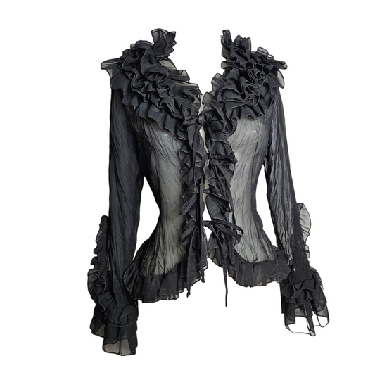 Ruffled voile blouse