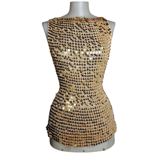 Crochet and sequin tank top