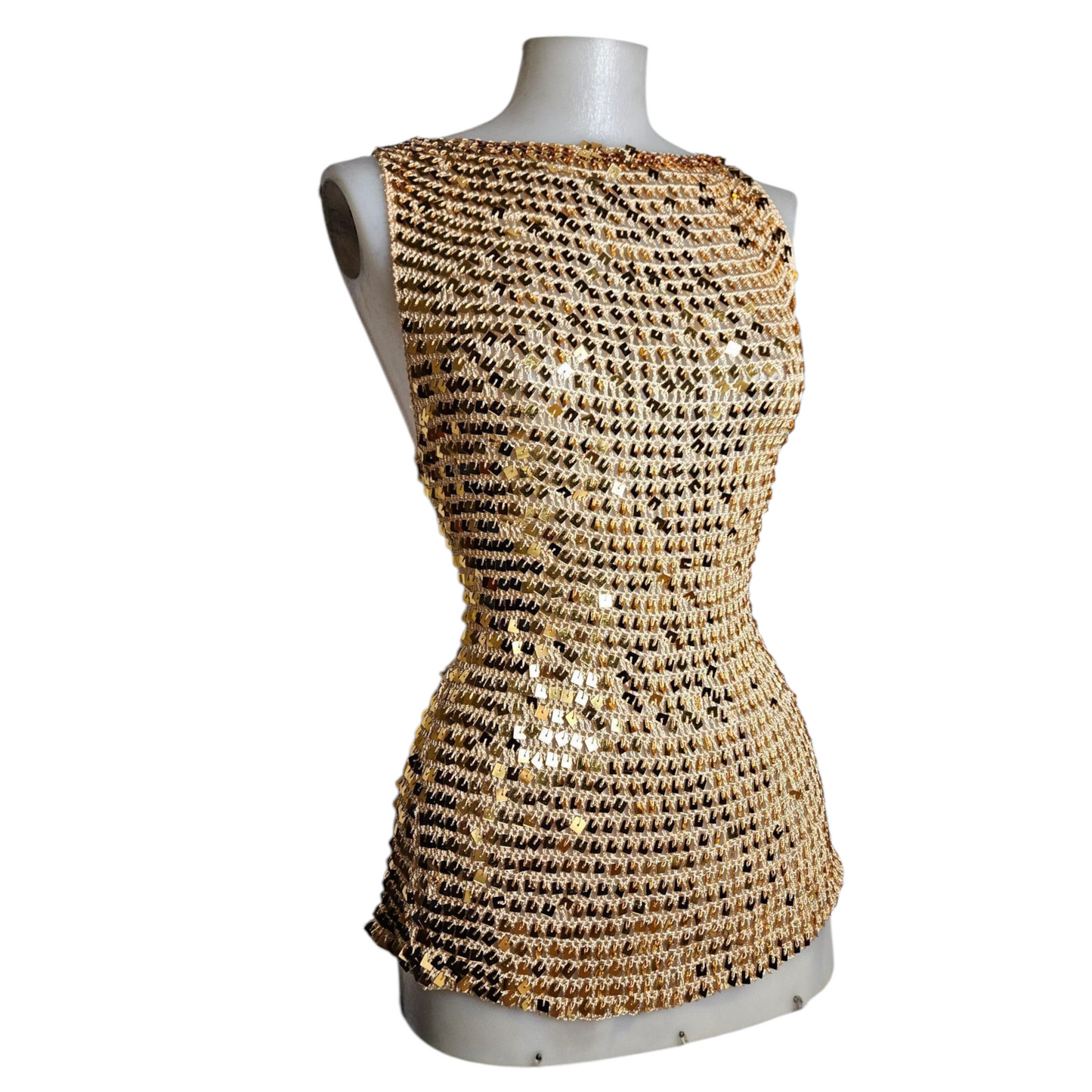 Crochet and sequin tank top