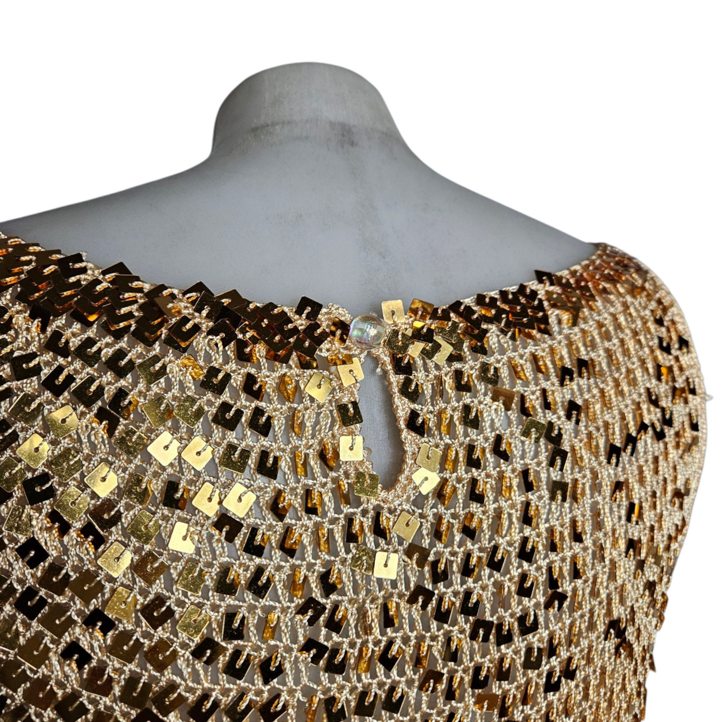 Crochet and sequin tank top