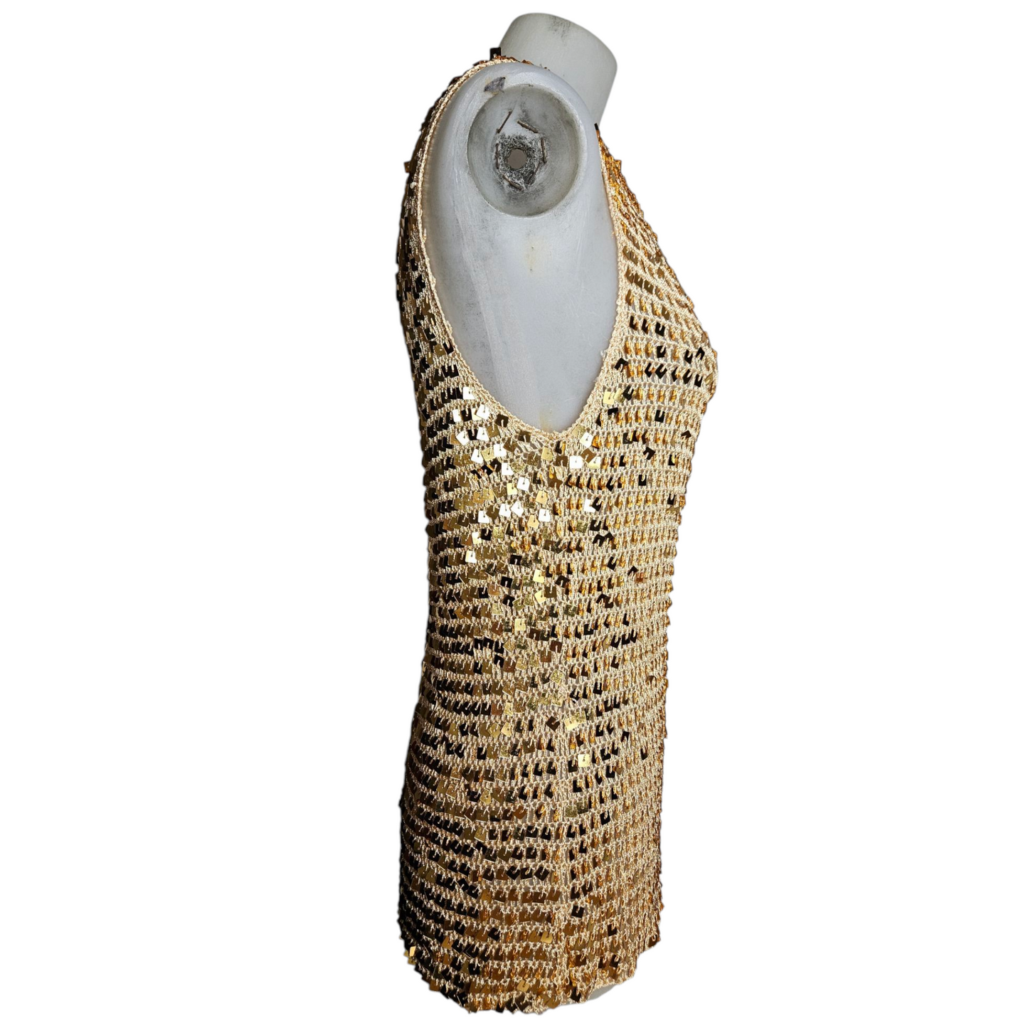 Crochet and sequin tank top