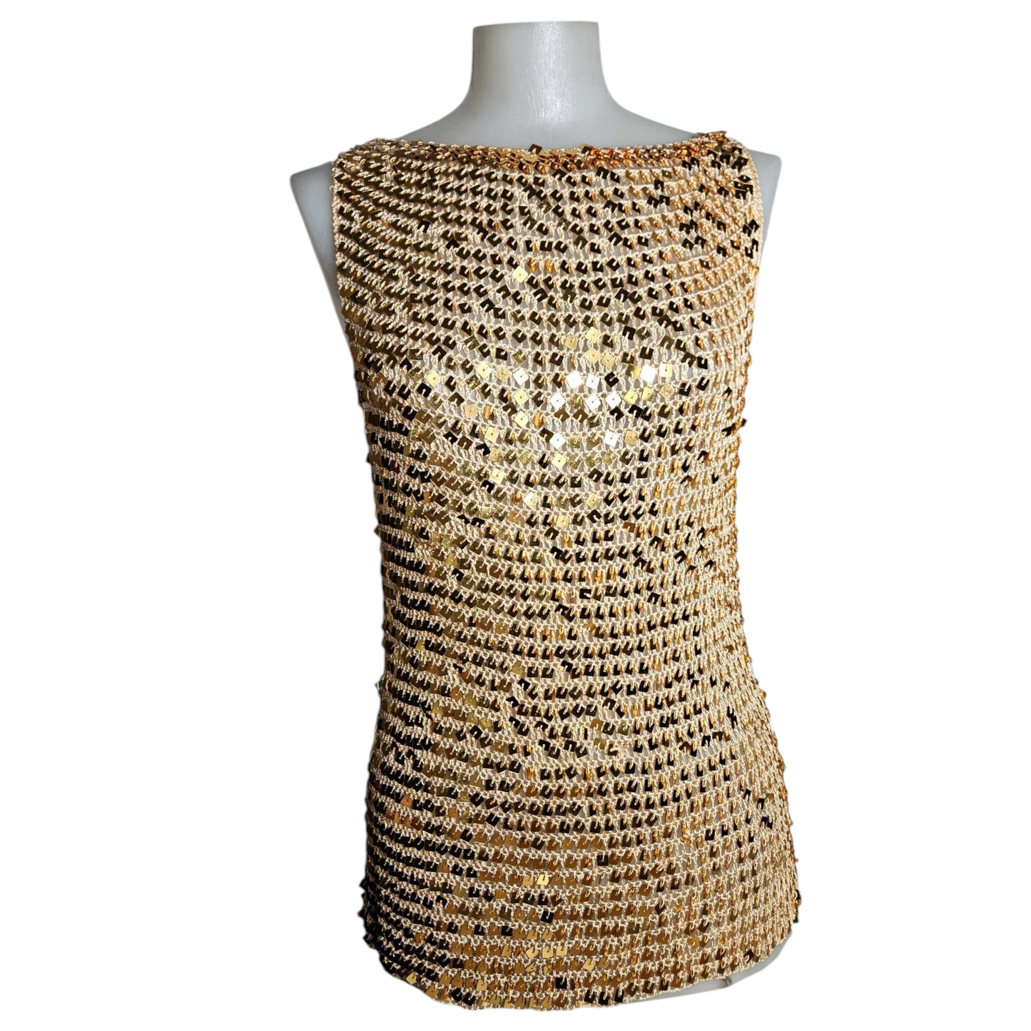 Crochet and sequin tank top