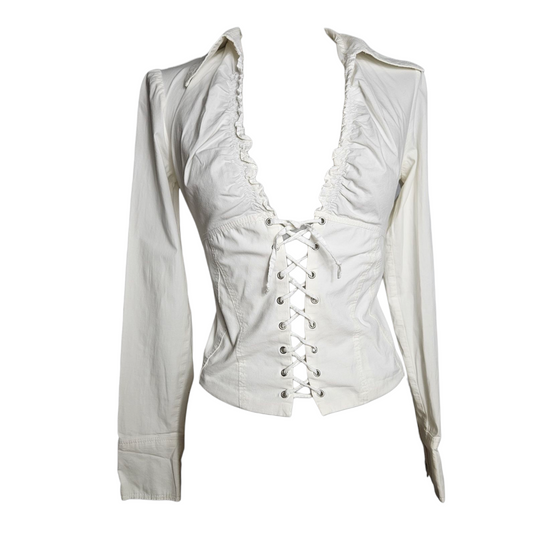 Lace-up blouse