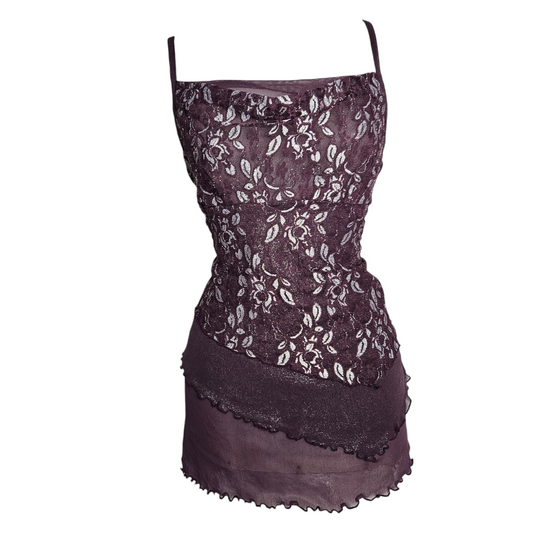 Purple lace tank top
