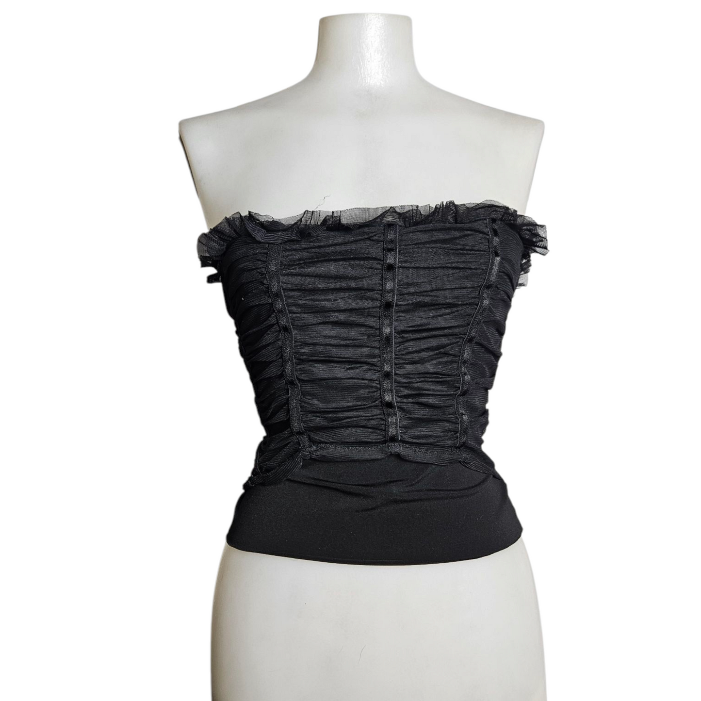 Haut strapless en voile