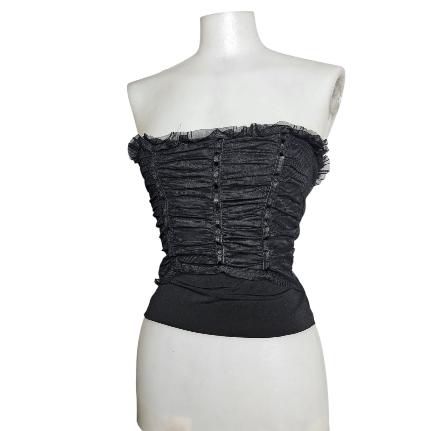 Haut strapless en voile
