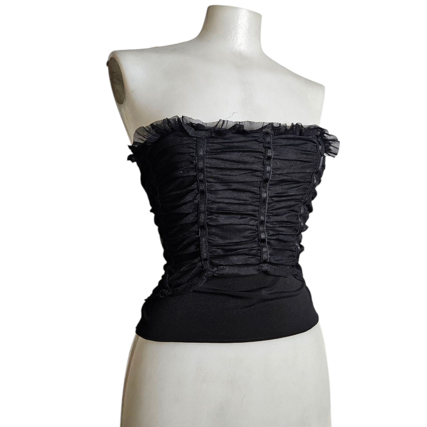 Haut strapless en voile
