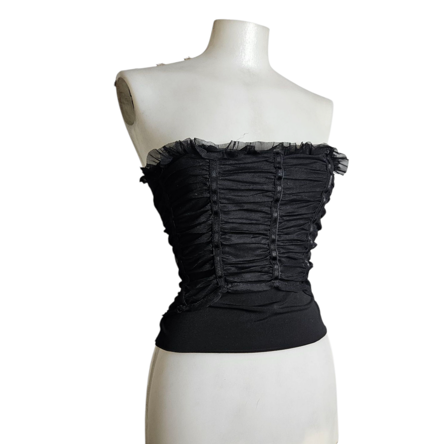 Haut strapless en voile