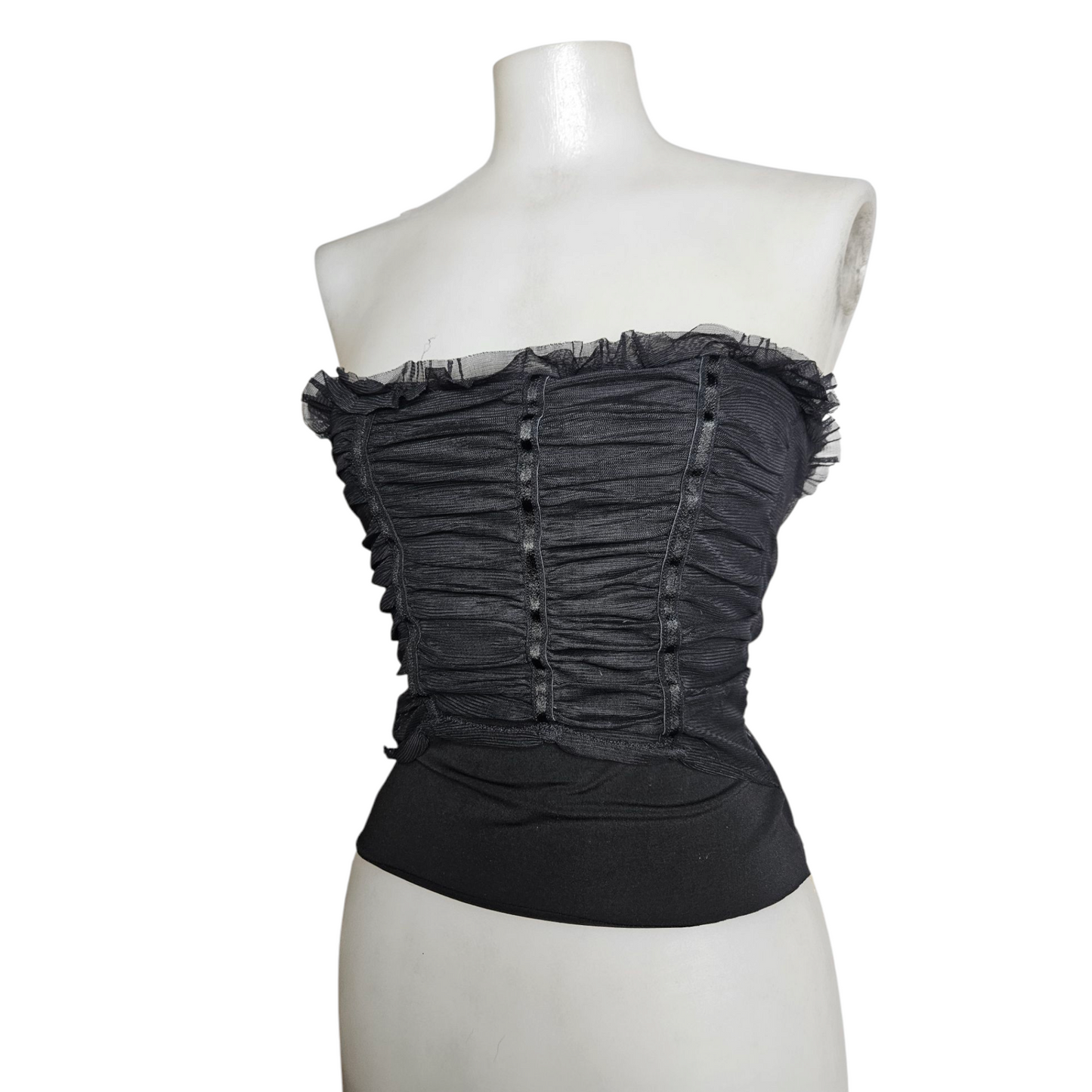 Haut strapless en voile