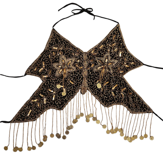 Dos nu papillon brodé de perles