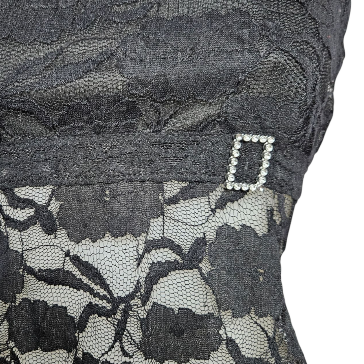 Black lace strapless top