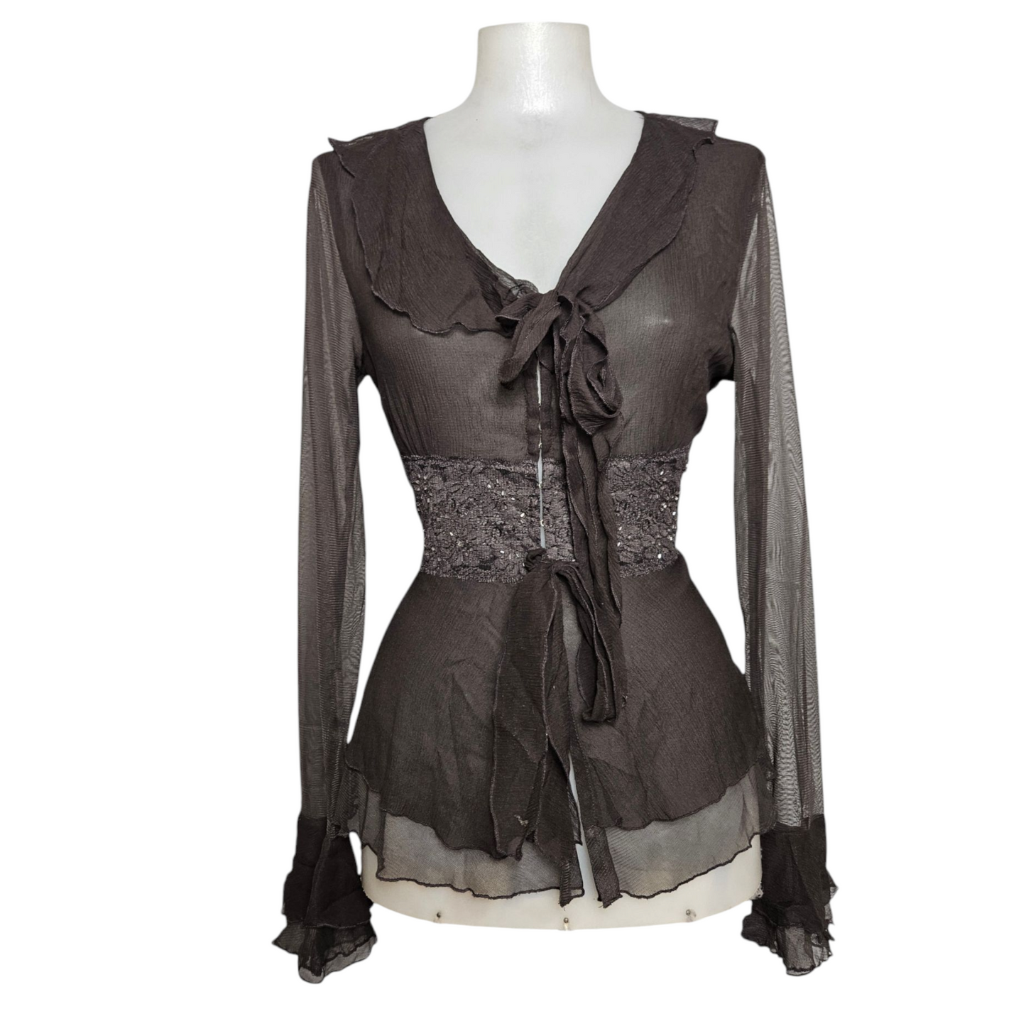 Voile and lace blouse