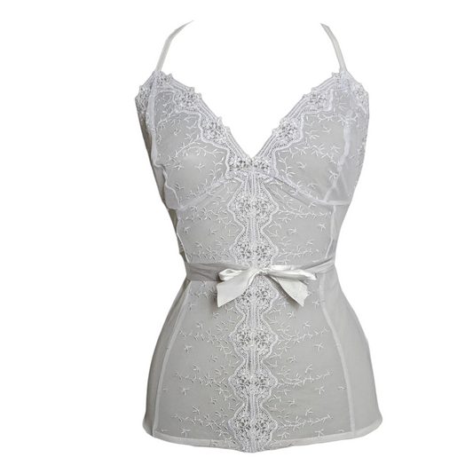 Haut lingerie en voile et dentelle
