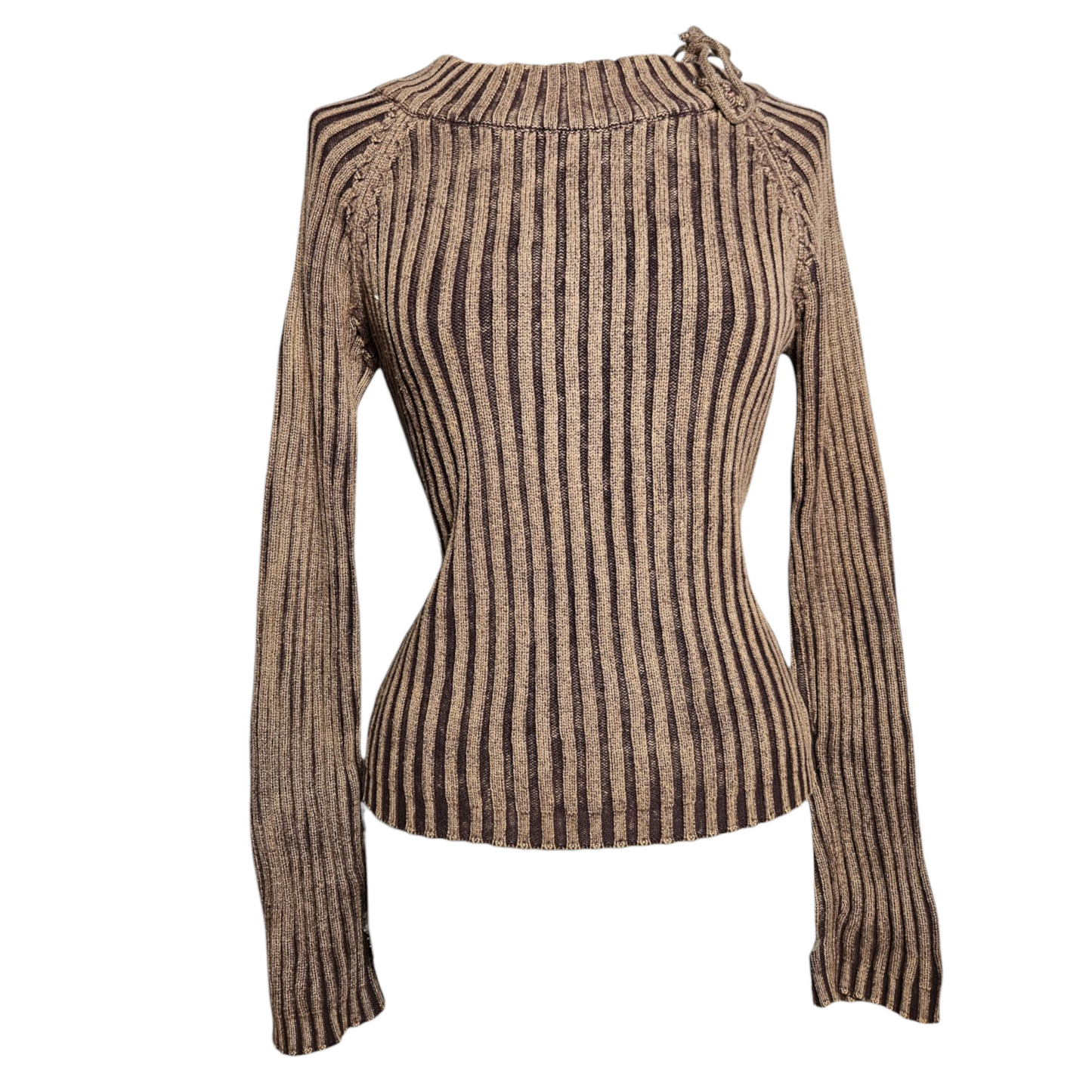 Ribbed sweater with a faded effect