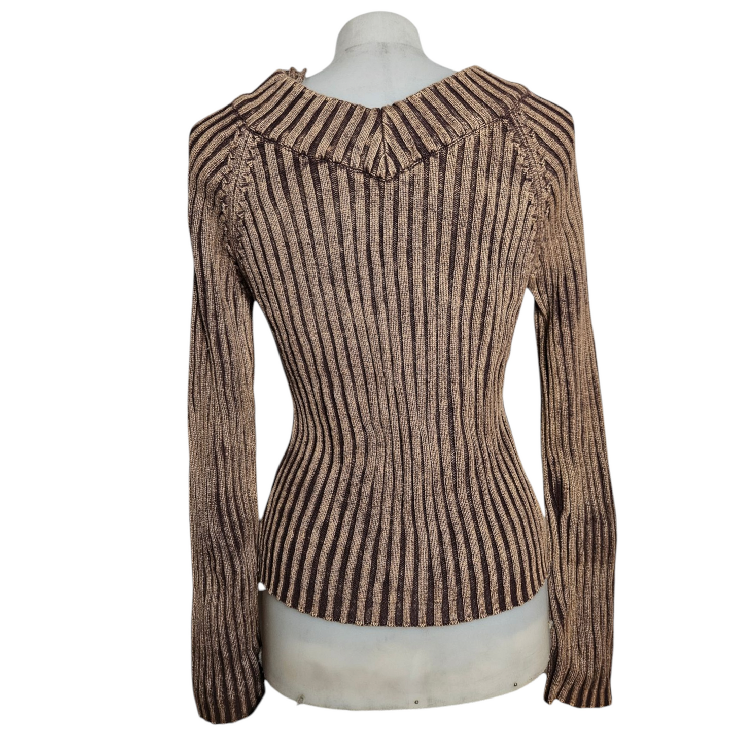 Ribbed sweater with a faded effect