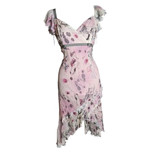Ruffled silk dress