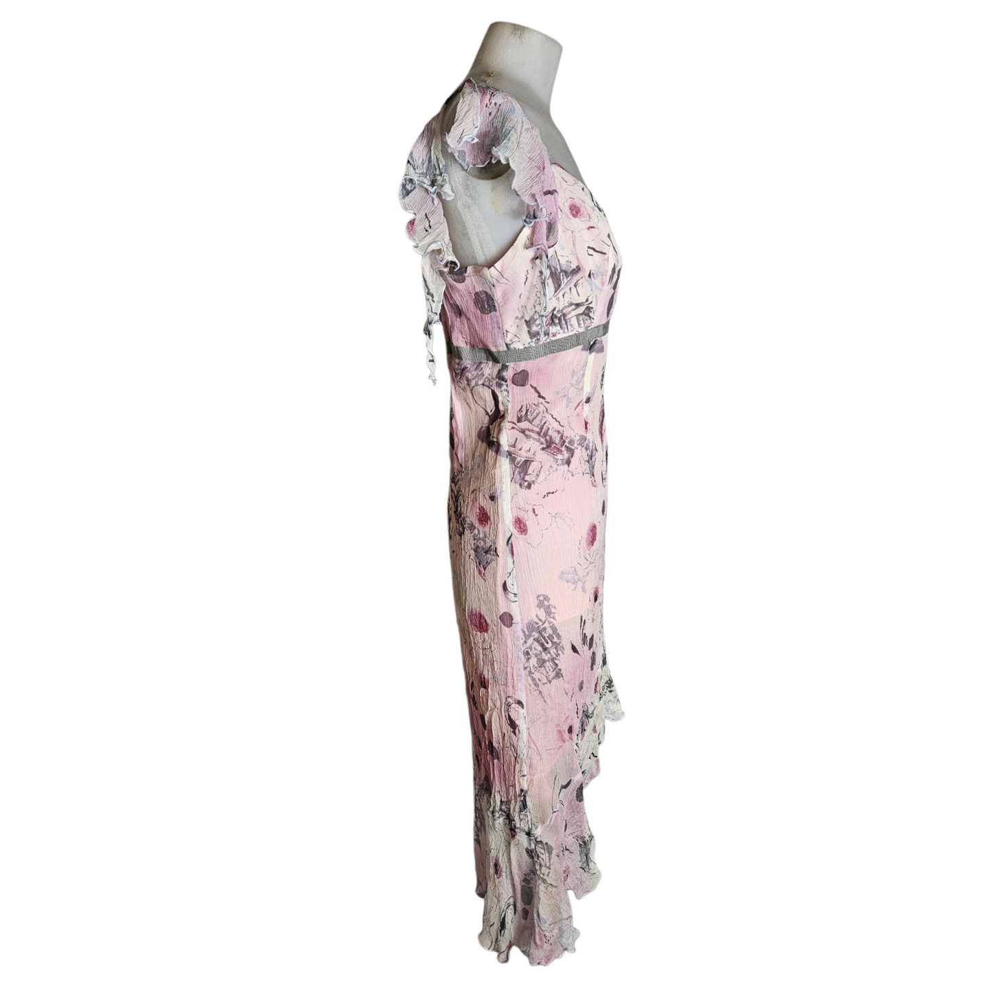 Ruffled silk dress