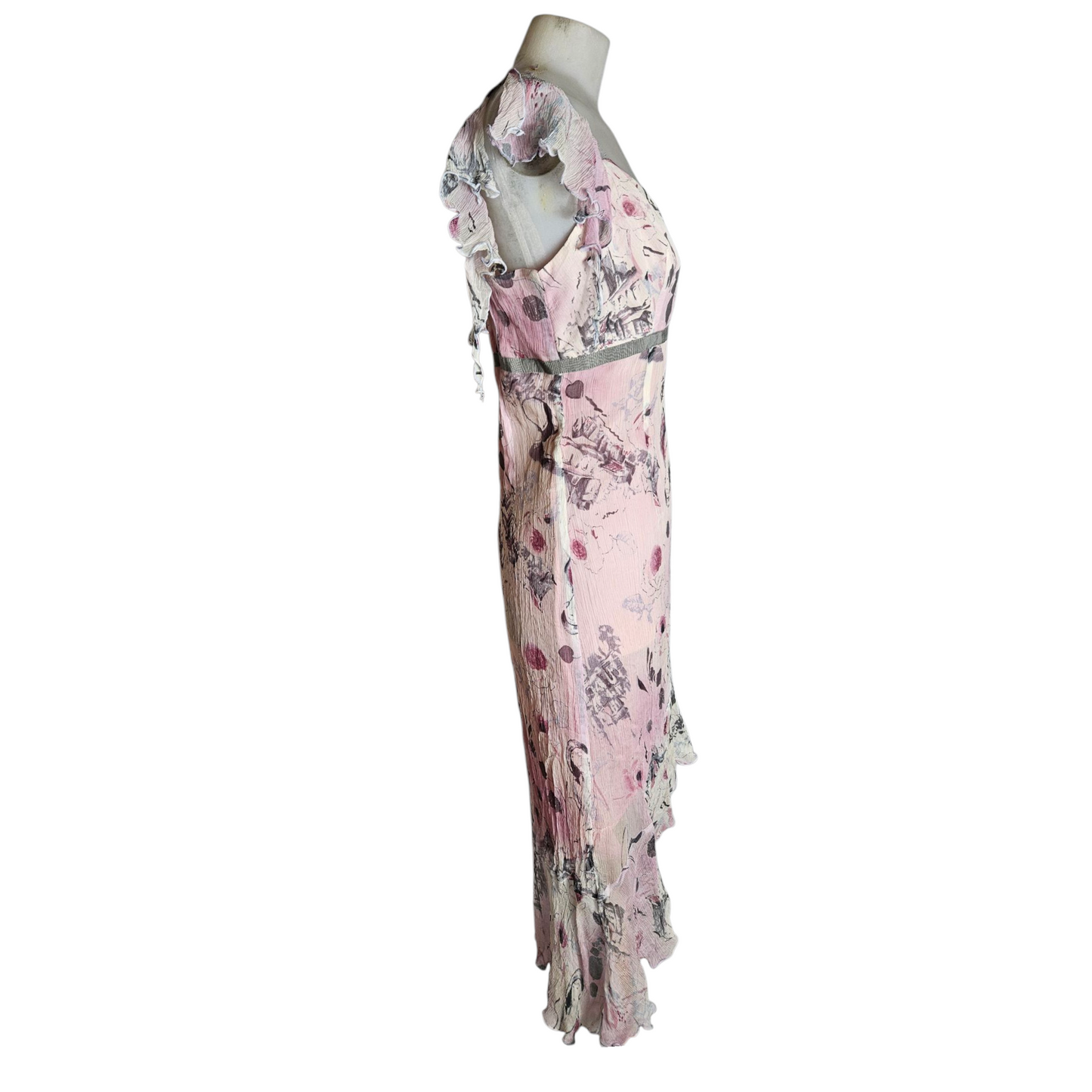 Ruffled silk dress