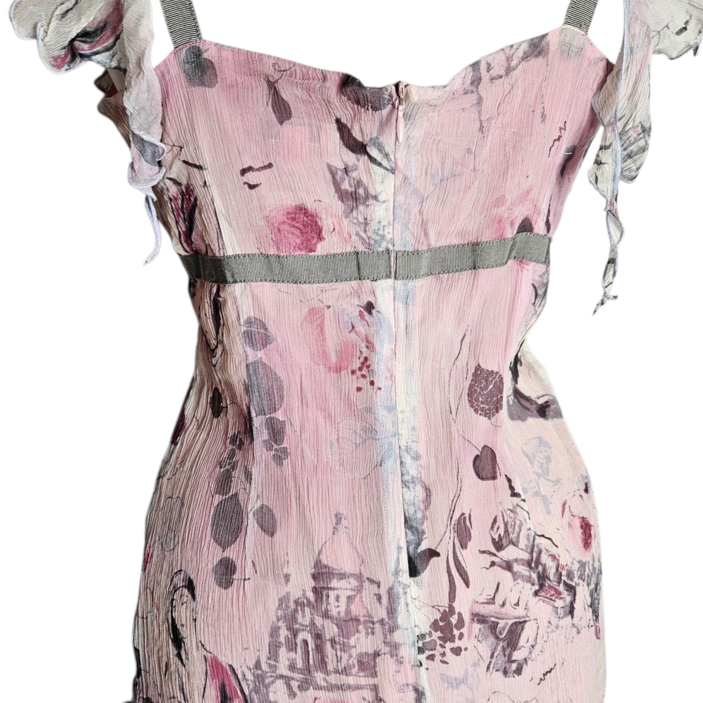 Ruffled silk dress
