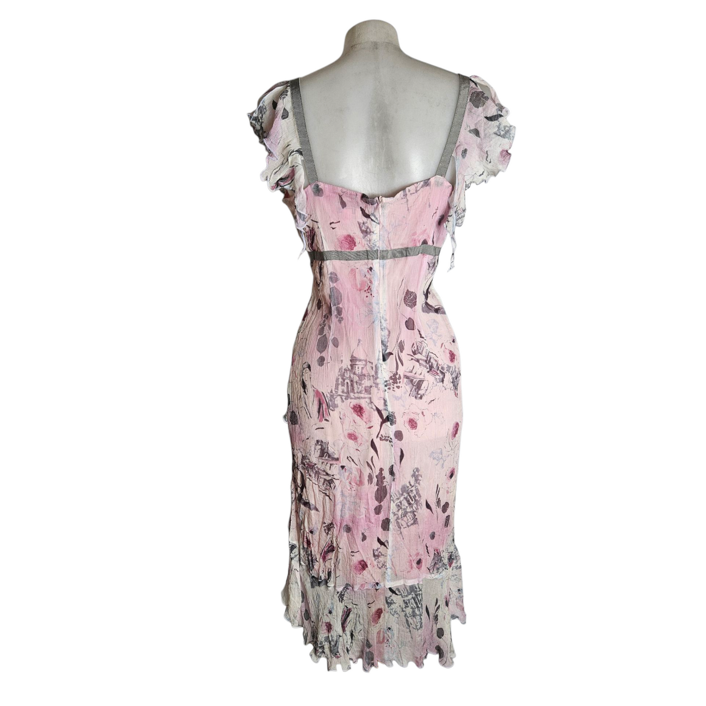 Ruffled silk dress