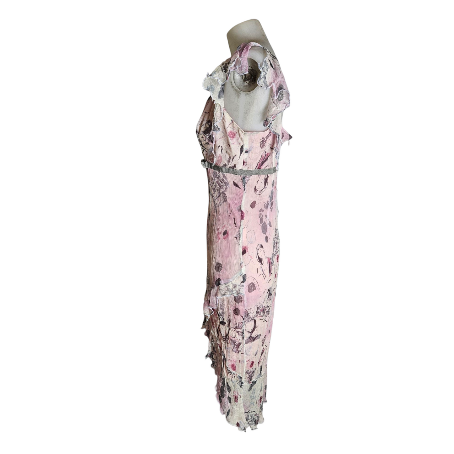 Ruffled silk dress
