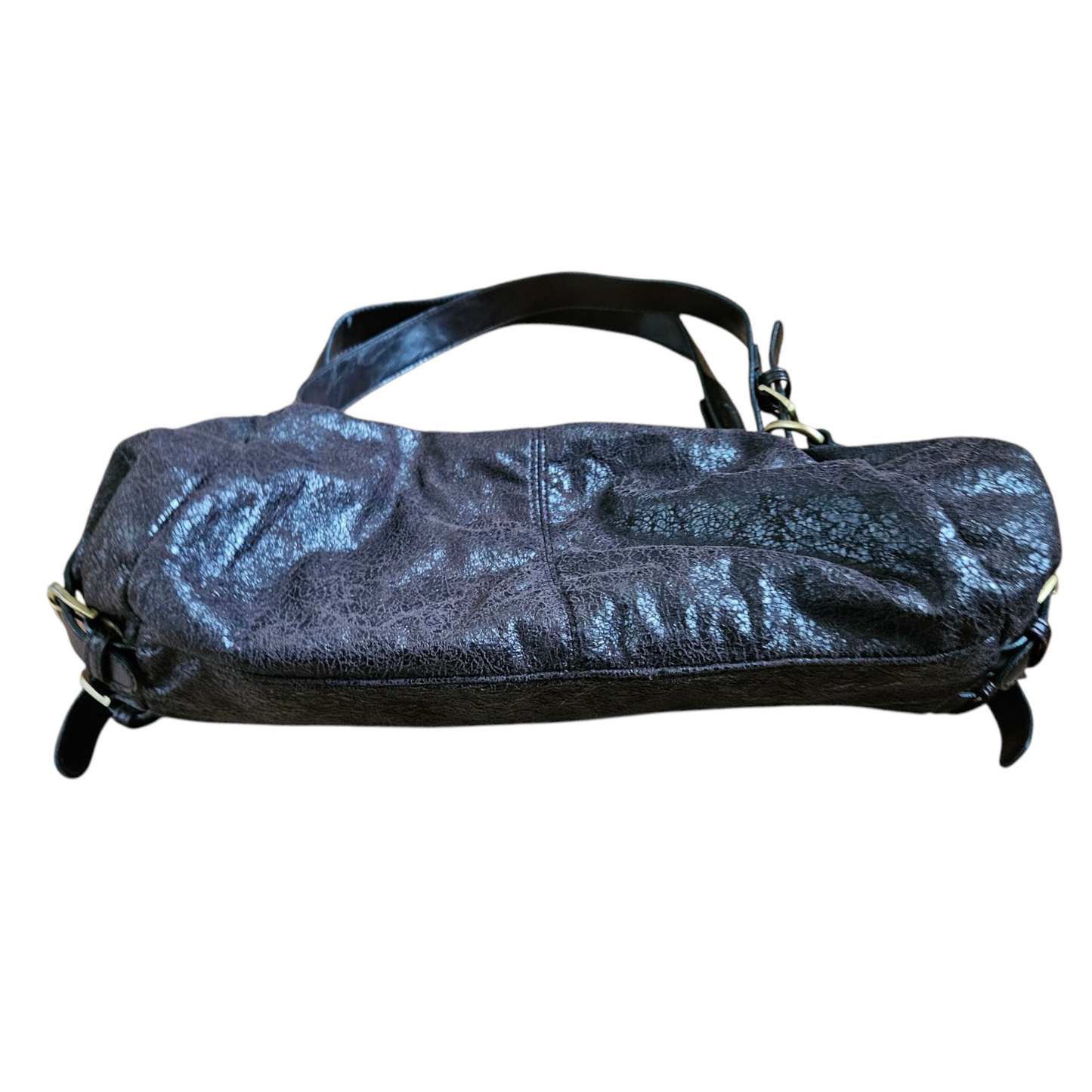 Faux leather bag with strap details