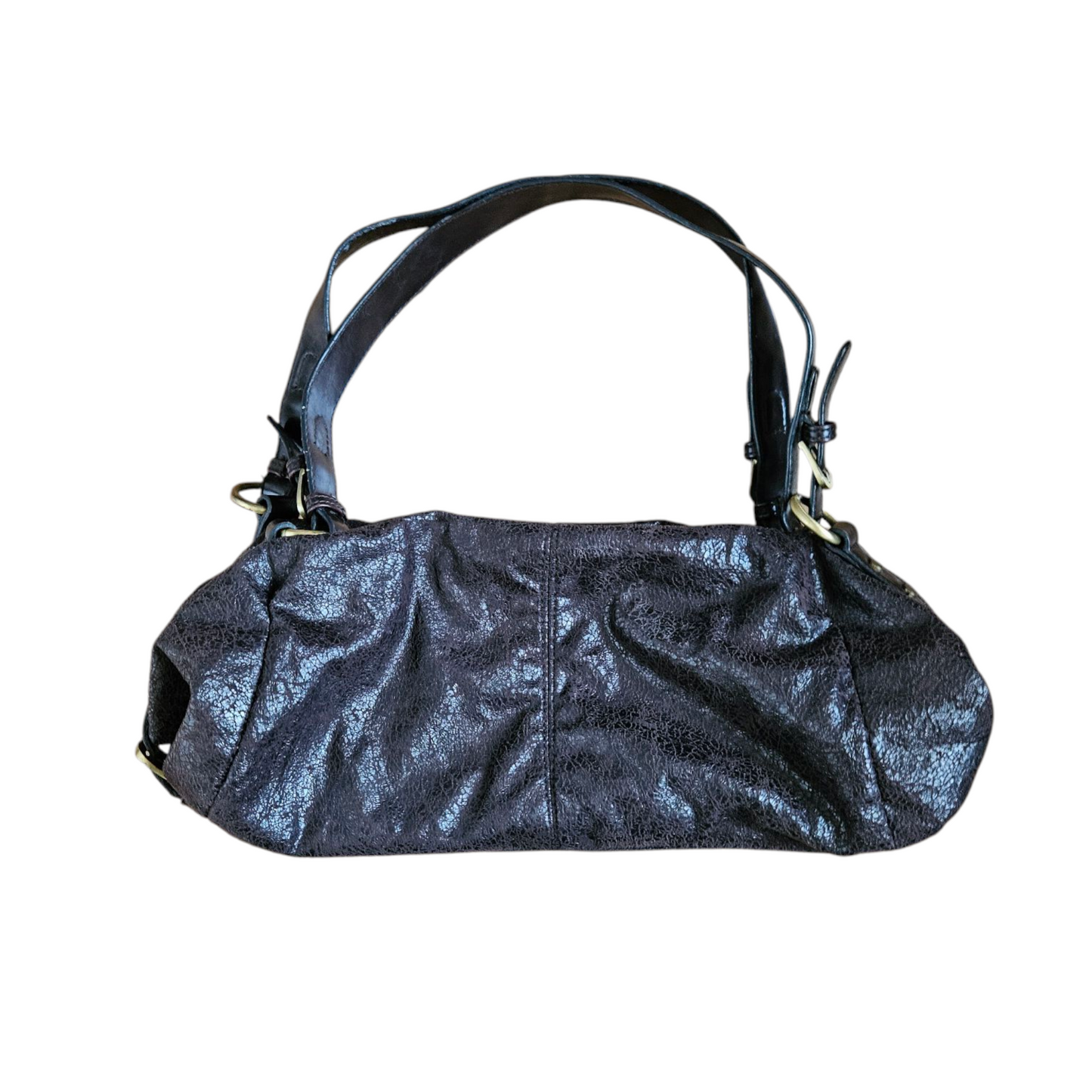 Faux leather bag with strap details