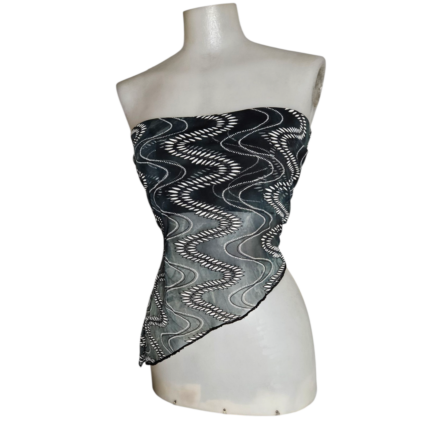 Ensemble haut strapless et jupe asymétrique