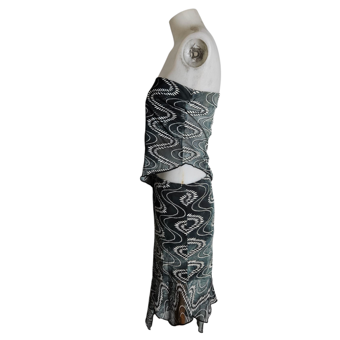 Ensemble haut strapless et jupe asymétrique