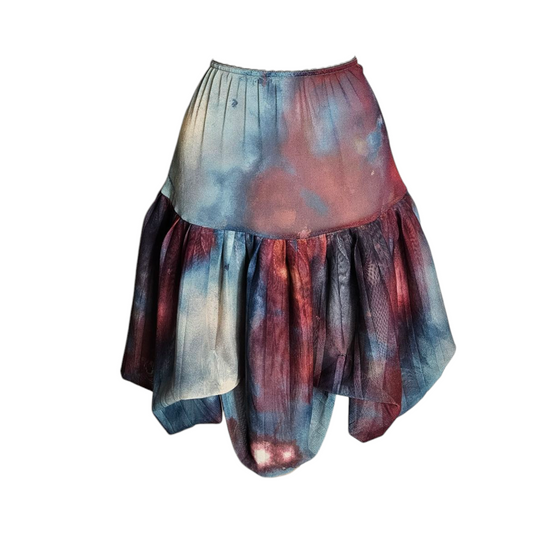 Red and blue voile skirt