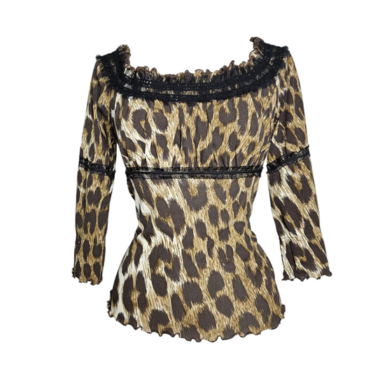 Leopard print voile top