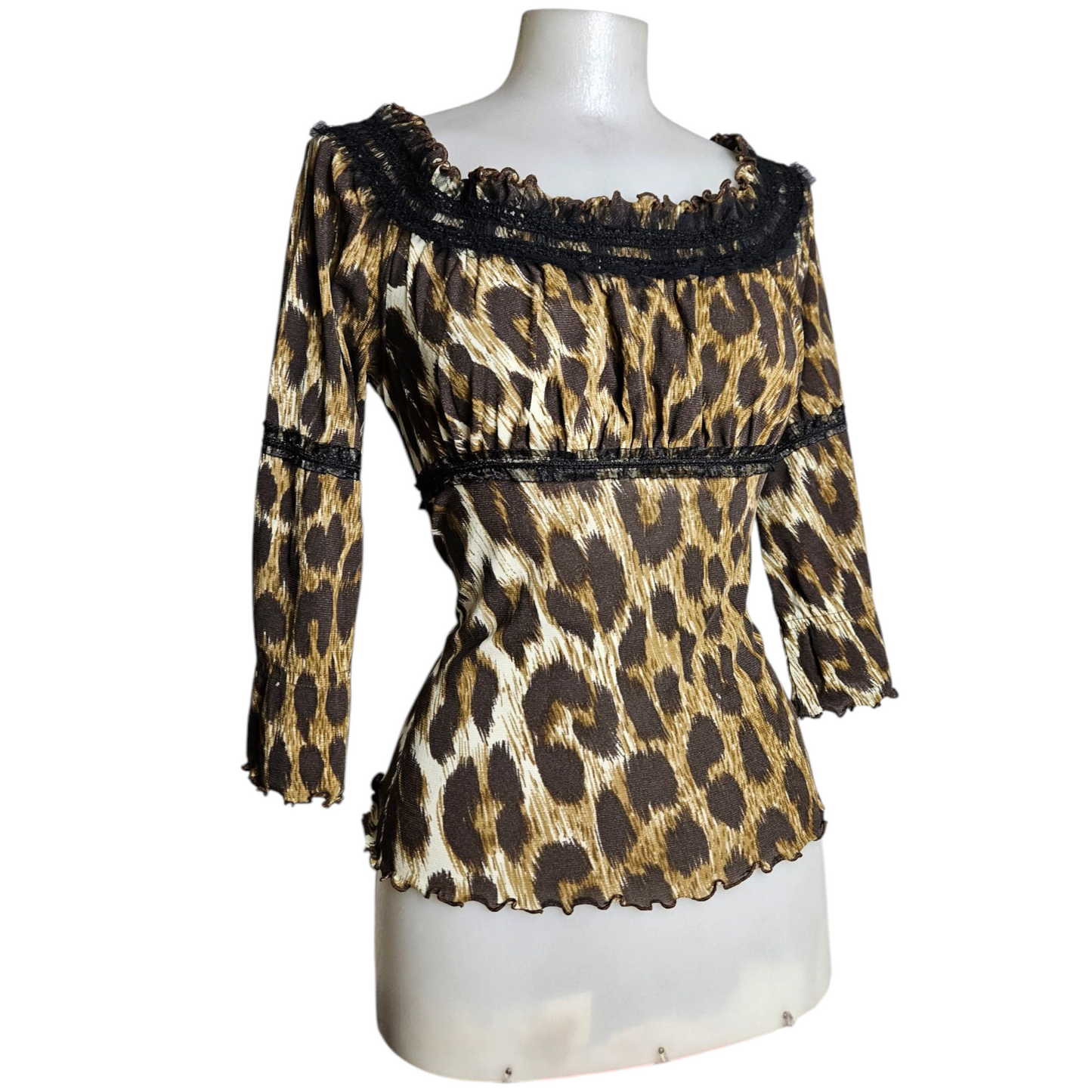Leopard print voile top