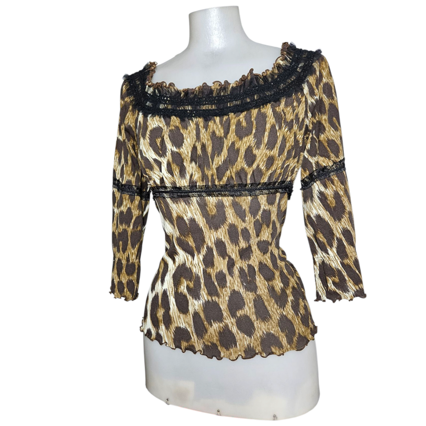 Leopard print voile top