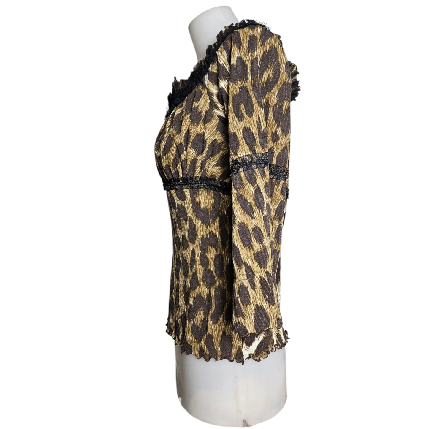 Leopard print voile top