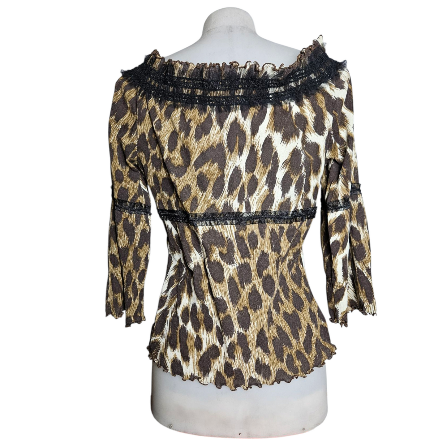 Leopard print voile top