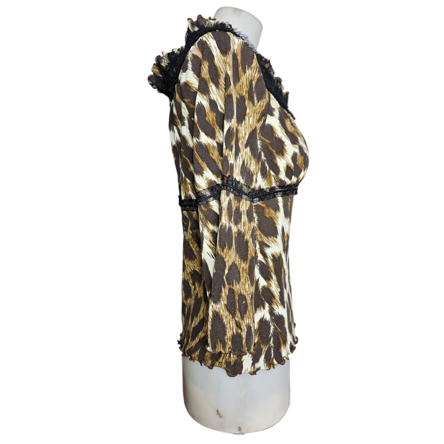 Leopard print voile top
