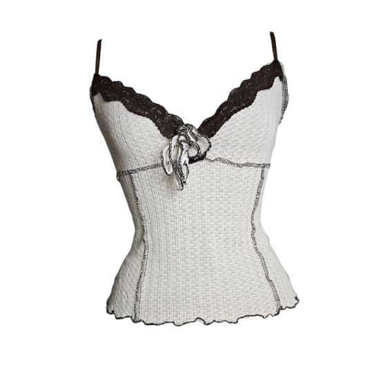 Tank top with 3D flower details