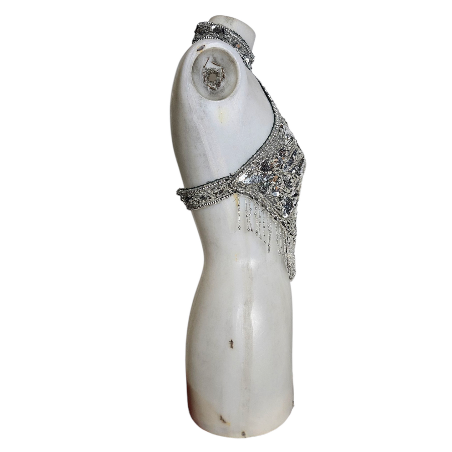 Dos nu brodé de perles et sequins