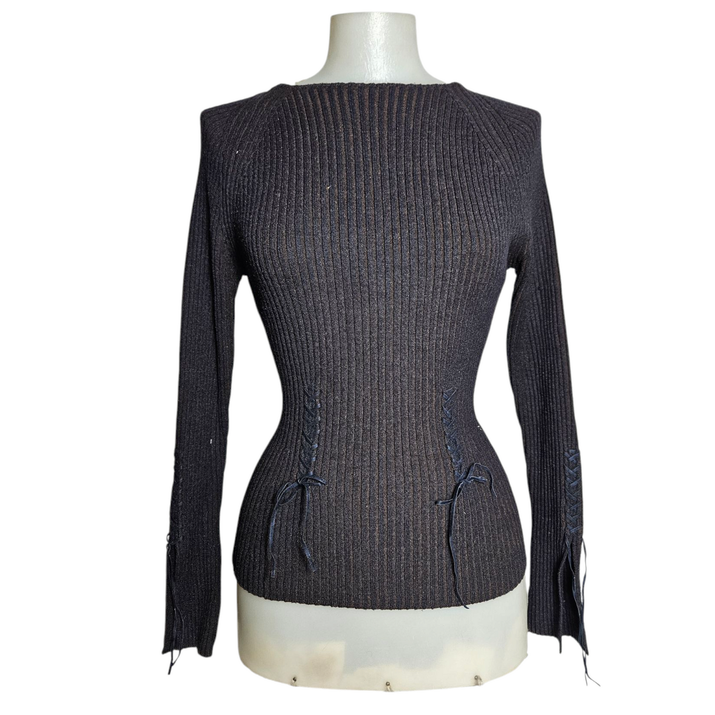 Lace-up sweater