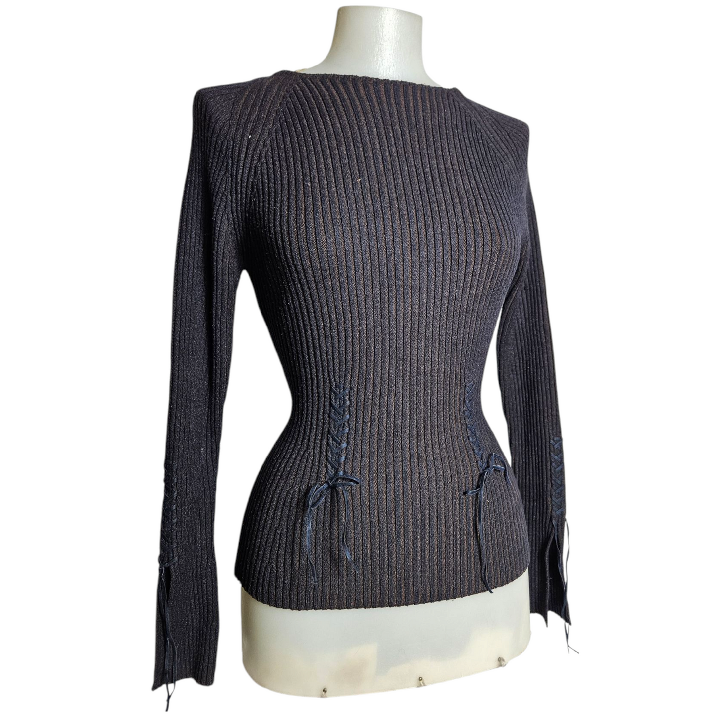 Lace-up sweater